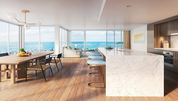 At the Ritz-Carlton Waikiki, each unit will offer unobstructed ocean views.