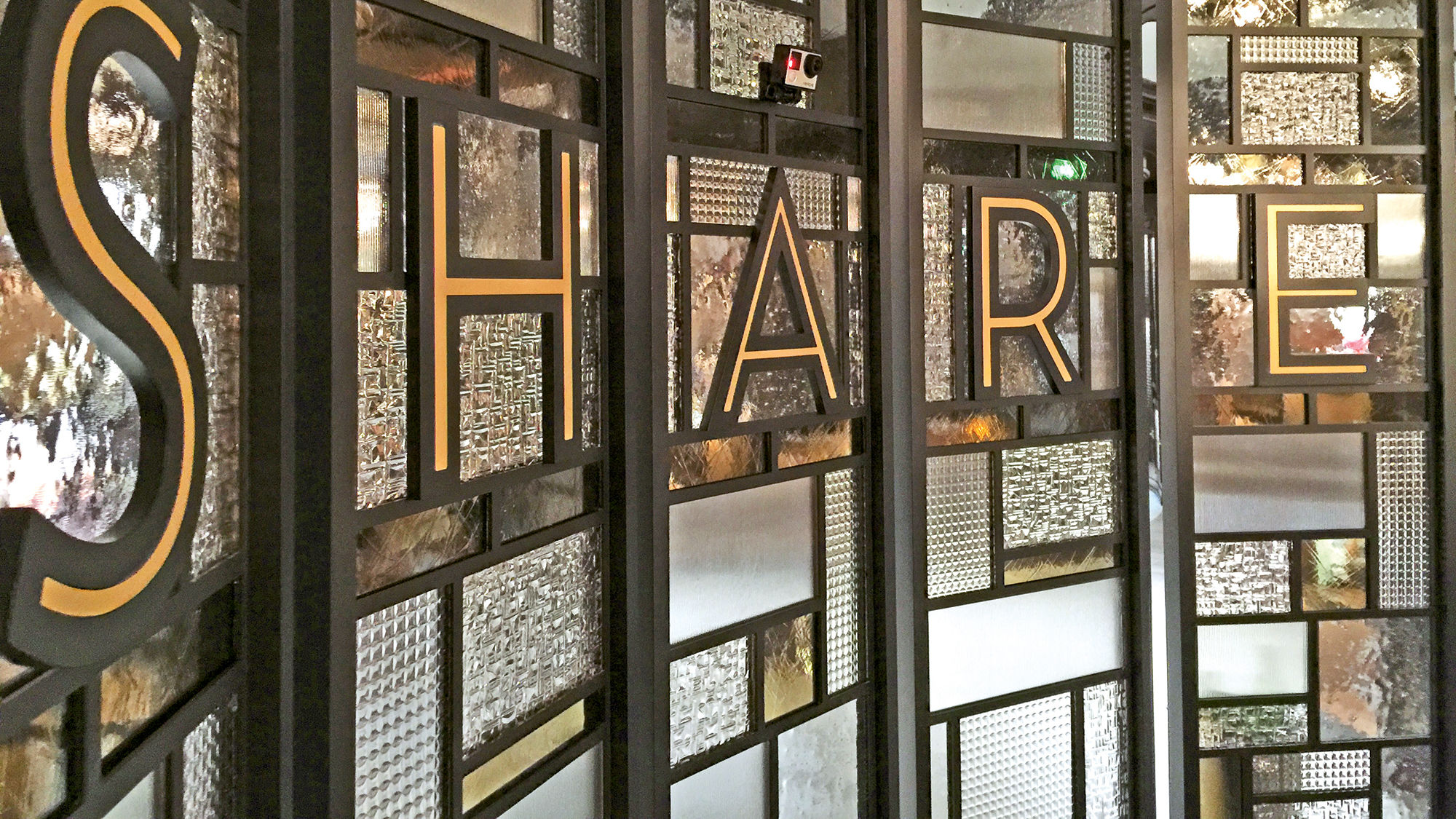 A decorative screen in the new Share restaurant on the Ruby Princess.