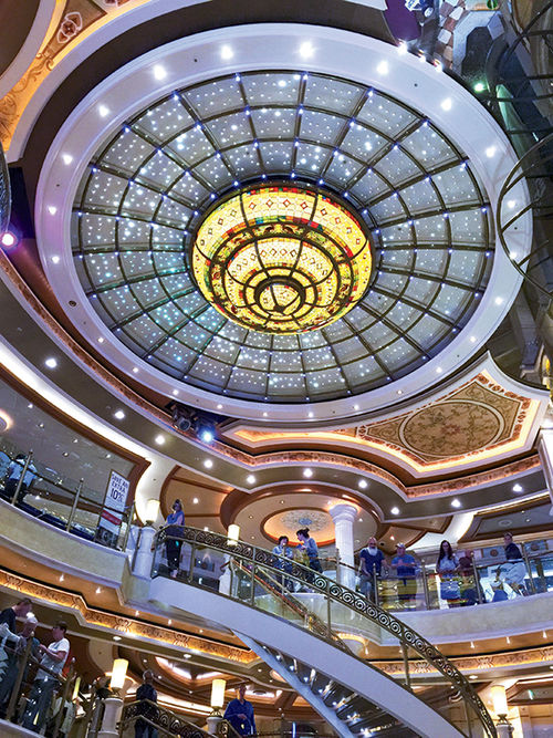 The atrium of the Ruby Princess, a ship that was refurbished last December. The atrium of the Ruby Princess, a ship that was refurbished last December.