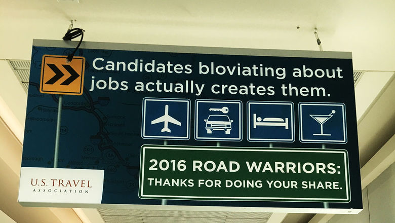 U.S. Travel's display ad at the airport in Manchester, N.H.