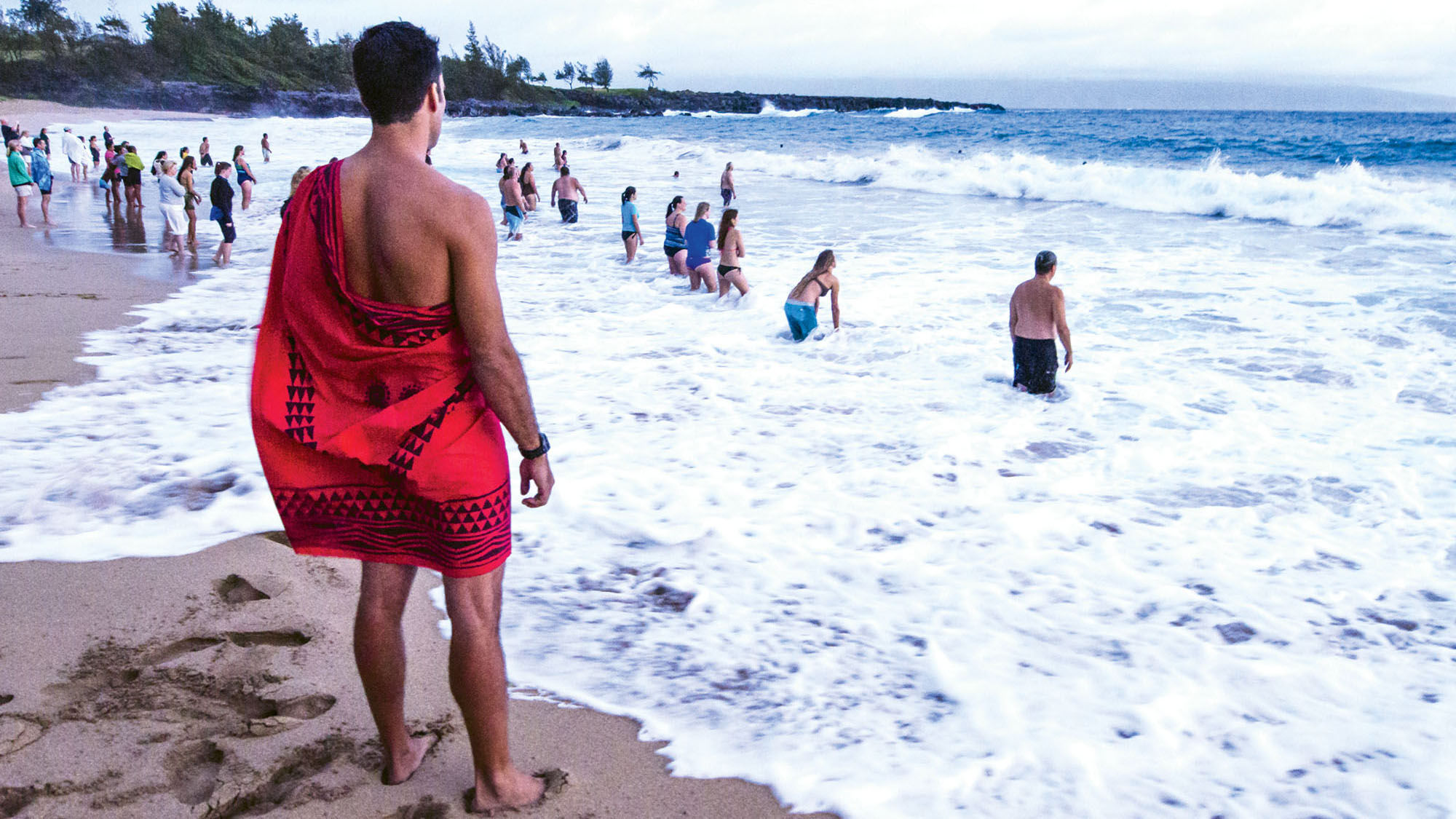 The dawn hiuwai ceremony opens the annual Celebration of the Arts Festival at the Ritz-Carlton Kapalua.