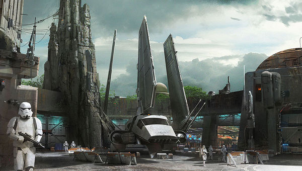 At the new Star Wars Land, guests will find themselves in the middle of a battle between stormtroopers and resistance fighters. At the new Star Wars Land, guests will find themselves in the middle of a battle between stormtroopers and resistance fighters.