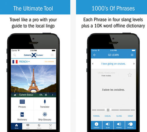 Celebrity Cruises focused its app on cruise planning rather than on listing onboard activities.