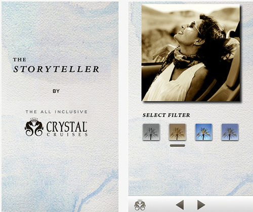 Crystal Cruises has the Storyteller as part of its app, enabling passengers to edit their photos.