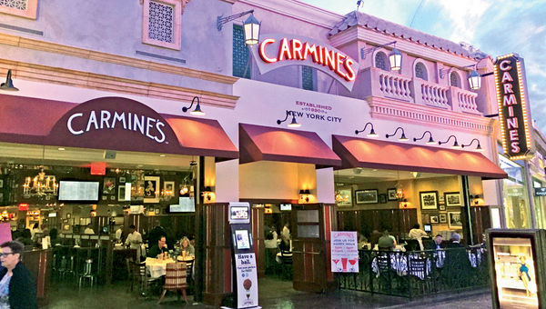 Carmine’s at the Forum Shops at Caesars Palace is the most popular restaurant for Steck’s customers.