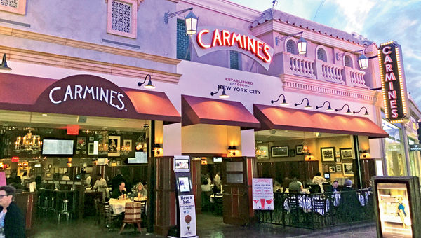 Carmine’s at the Forum Shops at Caesars Palace is the most popular restaurant for Steck’s customers.