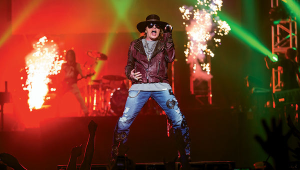 Axl Rose, lead singer of Guns N' Roses, during the band's residency at the Joint in Las Vegas. Axl Rose, lead singer of Guns N' Roses, during the band's residency at the Joint in Las Vegas.