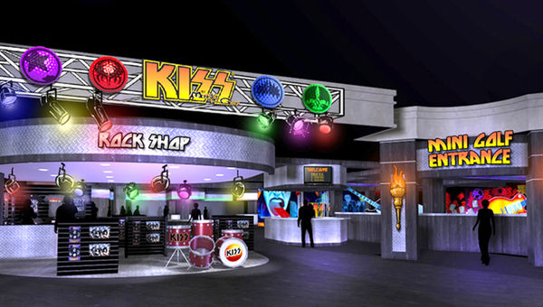 A rendering of Kiss by Monster Mini Golf, the 13,000-square-foot indoor mini golf course opening inside the Rio this spring. A rendering of Kiss by Monster Mini Golf, the 13,000-square-foot indoor mini golf course opening inside the Rio this spring.