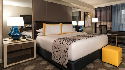 Rendering of a renovated standard king room in the Julius Tower at the Caesars Palace Las Vegas.