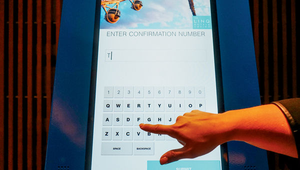 Caesars has rolled out check-in kiosks at three resorts so far and plans to deploy them at all of its Vegas properties this year. Caesars has rolled out check-in kiosks at three resorts so far and plans to deploy them at all of its Vegas properties this year.