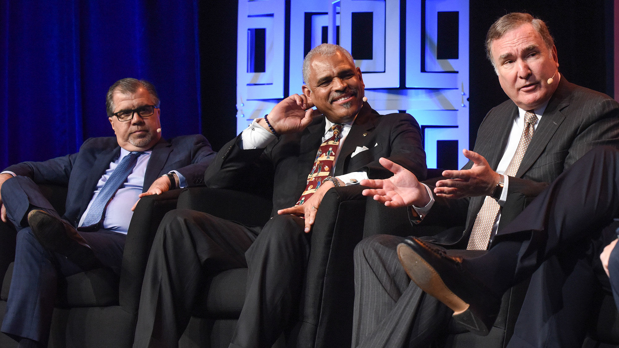 From left: Frank Del Rio, Arnold Donald and Richard Fain at the Seatrade Global convention.