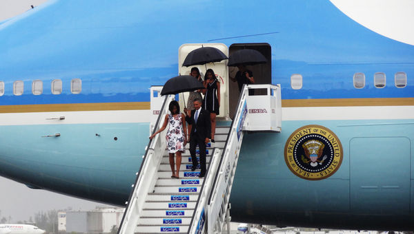 President Obama and his family disembark Air Force One in Cuba on March 20. President Obama and his family disembark Air Force One in Cuba on March 20.