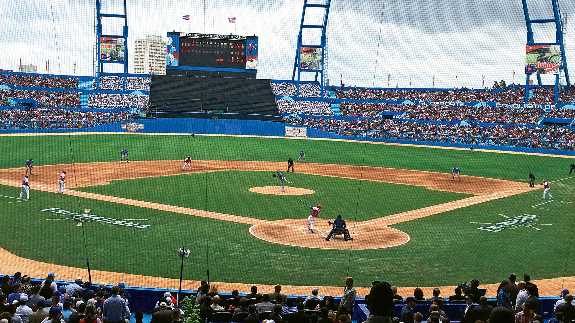 The baseball stadium where President Obama and Cuban President Raul Castro watched the Tampa Bay Rays play the Cuban national team.