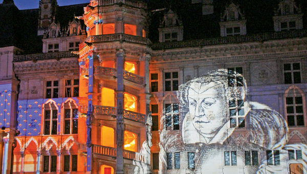 The Chateau de Blois light show takes place at sunset from April to September.