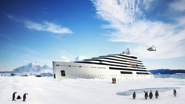 The Crystal Endeavor will be equipped for polar cruising. It will have two helicopters. The Crystal Endeavor will be equipped for polar cruising. It will have two helicopters.