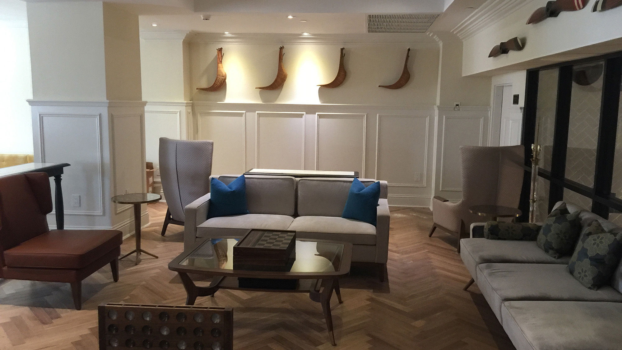 The lobby of the Langford Hotel.