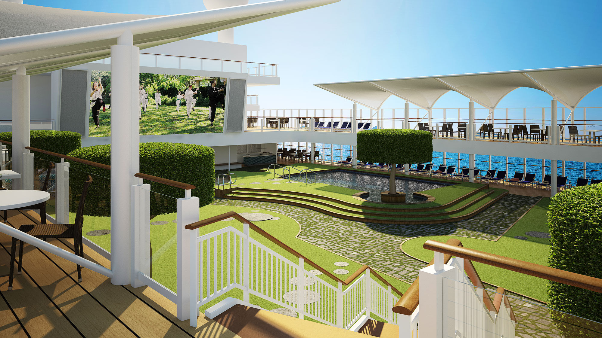 The top deck of Norwegian Joy will be the home of Serenity Park.