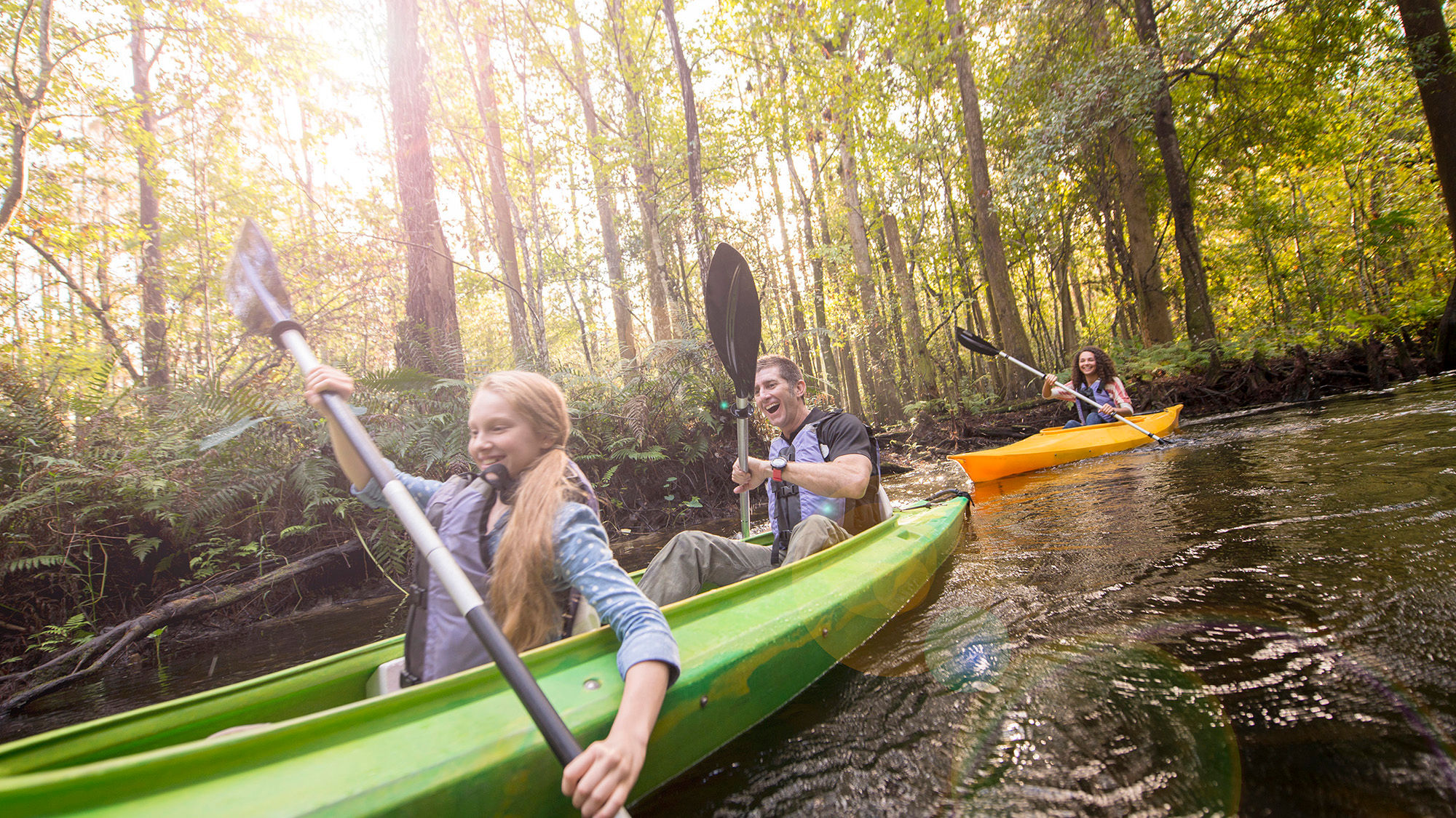 The Central Florida itinerary includes kayak swamp tours.