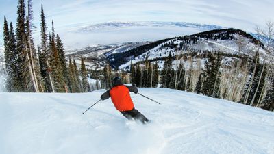 A skier at Park City Mountain Resort in Utah, a Vail Resorts property.