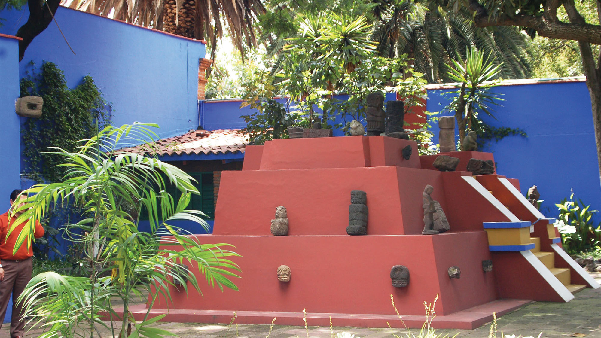 The exterior of the Frida Kahlo Museum, also known as the Blue House, in Mexico City.