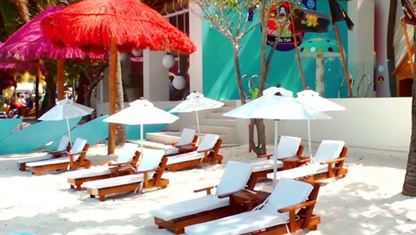 The Kidd-O Zone at Grand Oasis Palm in Cancun features kid-size lounge chairs, among other amenities. The Kidd-O Zone at Grand Oasis Palm in Cancun features kid-size lounge chairs, among other amenities.