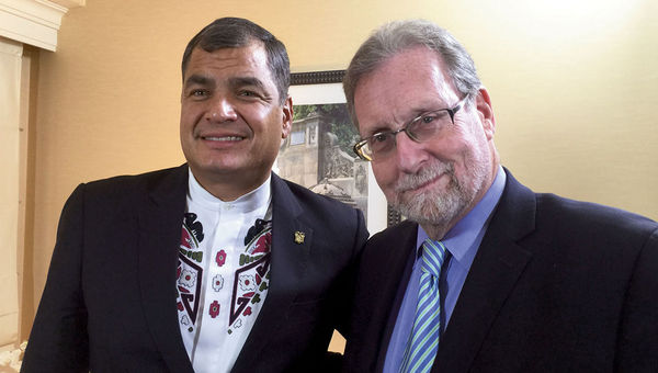 Ecuador president Rafael Correa and Peter Greenberg before a reception to celebrate the launch of “The Royal Tour: Ecuador.” Ecuador president Rafael Correa and Peter Greenberg before a reception to celebrate the launch of “The Royal Tour: Ecuador.”