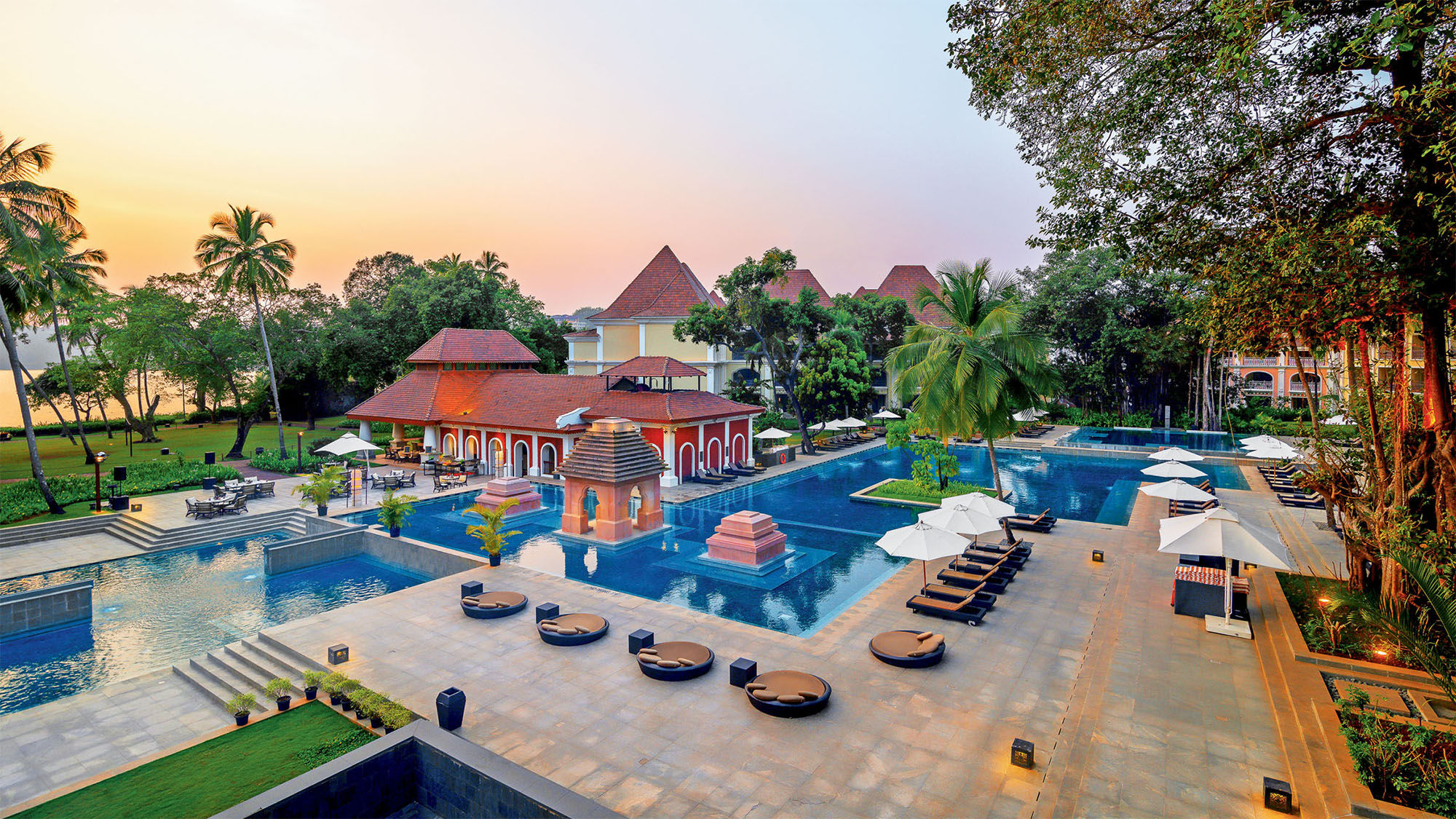 The Grand Hyatt Goa is on the western coast of India. Goa was a former Portuguese colony.