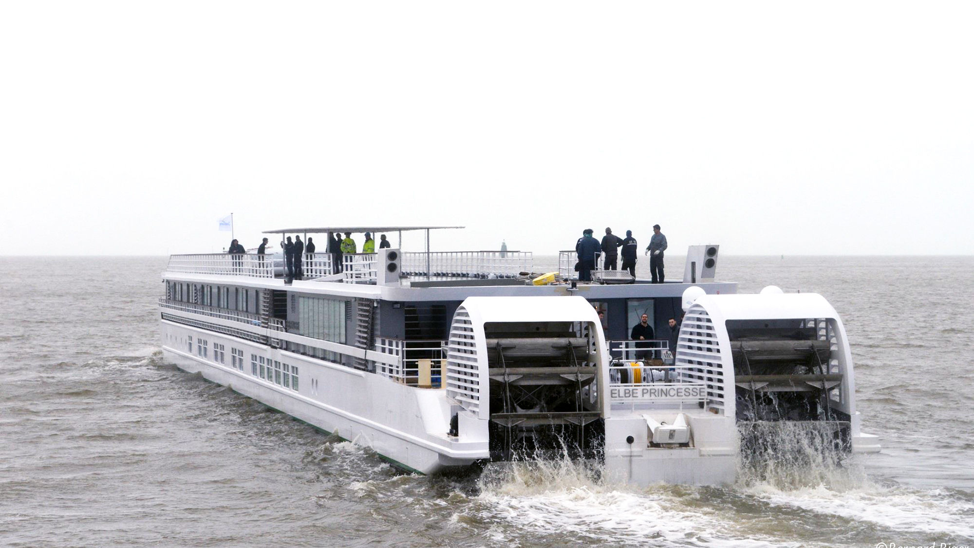The paddlewheeler was christened on the outskirts of Berlin.