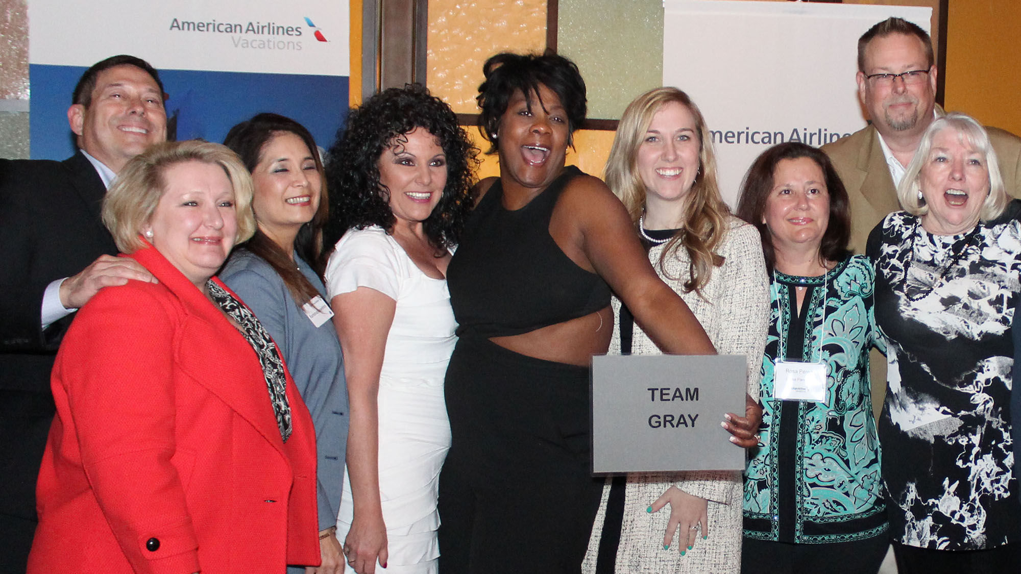 First-place Team Gray and others at Table10 at the Palazzo.