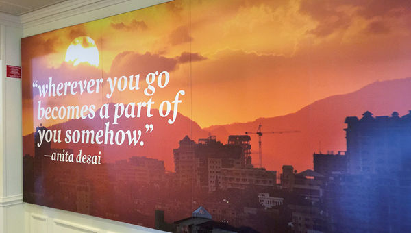 A large photo panel conveys Fathom’s inspirational content. A large photo panel conveys Fathom’s inspirational content.