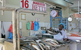 A vendor at the Mercado de Mariscos in Panama City.