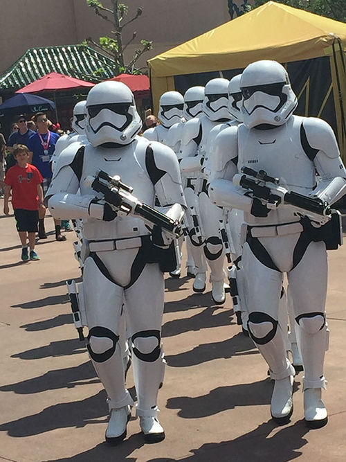 The Stormtrooper parade at Hollywood Studios.