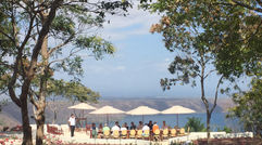 Editor in chief Arnie Weissmann recently visited Pacaya Lodge and Spa, a property located above Laguna de Apoyo in central Nicaragua that was financed in part by the nonprofit Opportunity International. Local communities were invited into the planning process, and when the lodge opened in March, everything, from the art and furniture in the rooms to the saltshakers on the restaurant tables, was both locally made and available for purchase. Pictured here, the board of directors of Opportunity International dine al fresco at Pacaya Lodge.