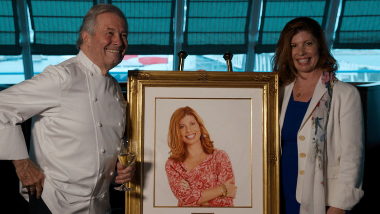 Jacques Pepin with daughter Claudine Pepin, the godmother of Oceania's Sirena.