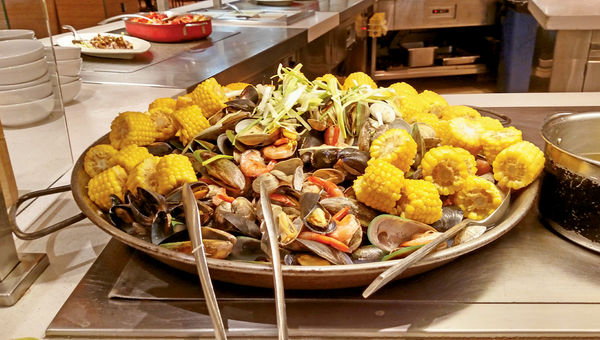 A clambake is one of the options available at the Buffet at Aria. A clambake is one of the options available at the Buffet at Aria.