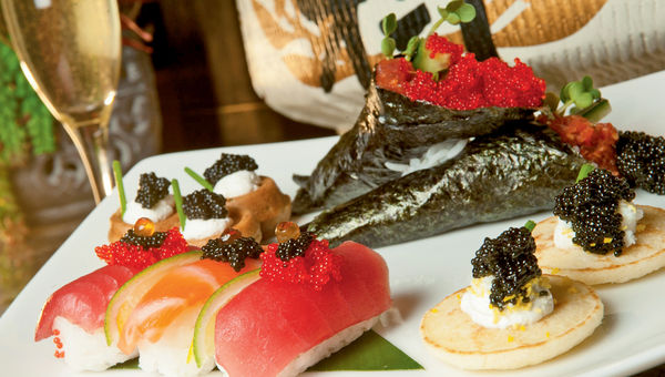 Three kinds of caviar are on the menu for the Buffet at Bellagio. Three kinds of caviar are on the menu for the Buffet at Bellagio.