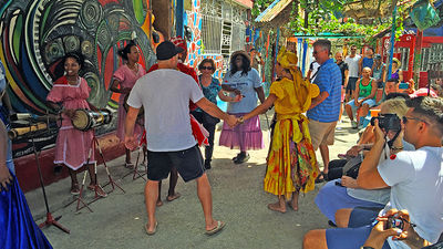 A Santeria dance display at Callejon Hamel in Havana.