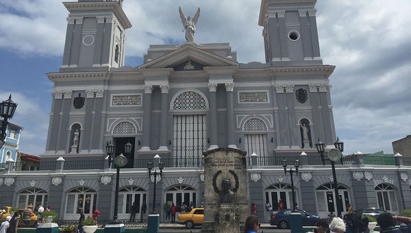 Originally constructed in 1522, the Cathedral Ecclesia fronts Santiago de Cuba’s central plaza. Originally constructed in 1522, the Cathedral Ecclesia fronts Santiago de Cuba’s central plaza.