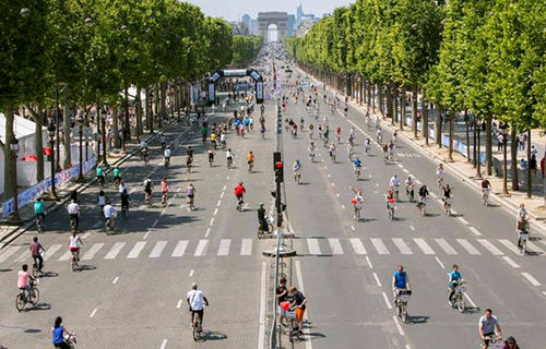 The Champs-Elysees, car-free on May 8. The Champs-Elysees, car-free on May 8.