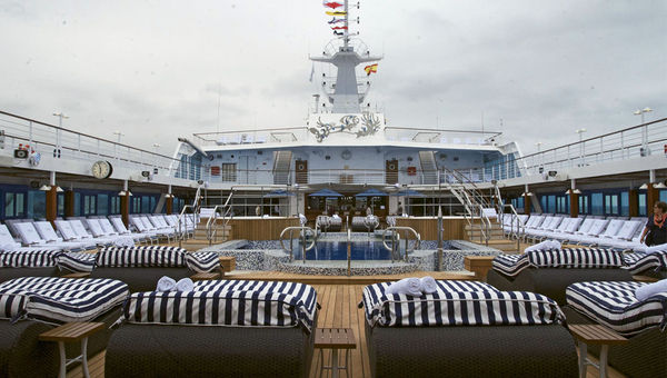 The pool area on the Oceania Sirena. The pool area on the Oceania Sirena.