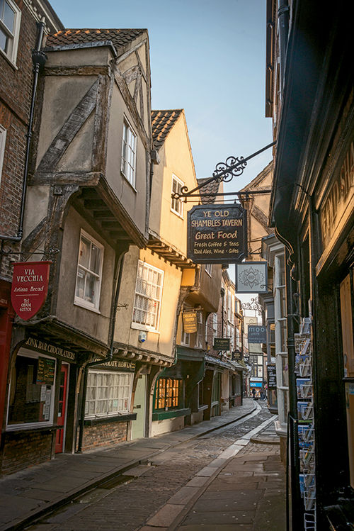 The Shambles in York is a historical street once home to the city’s butcher shops.