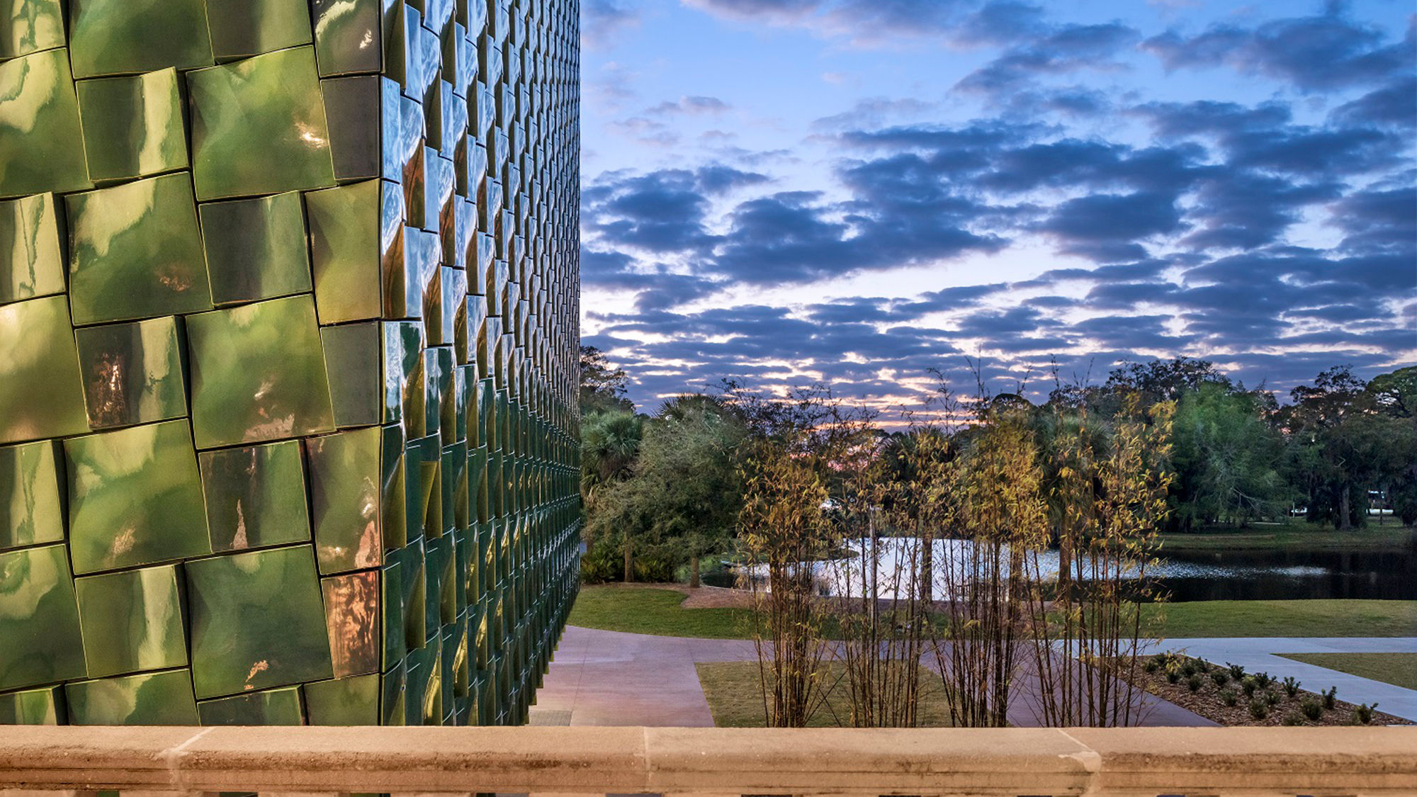 The exterior of the new Center for Asian Art pavilion at the Ringling Museum complex in Sarasota.