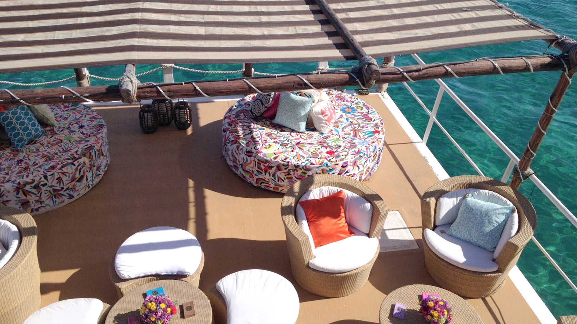 Esperanza's Floating Lounge is ideal for private events and can host up to 25 people.