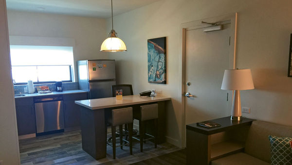 A suite in the Hyatt House Naples/Fifth Avenue. A suite in the Hyatt House Naples/Fifth Avenue.