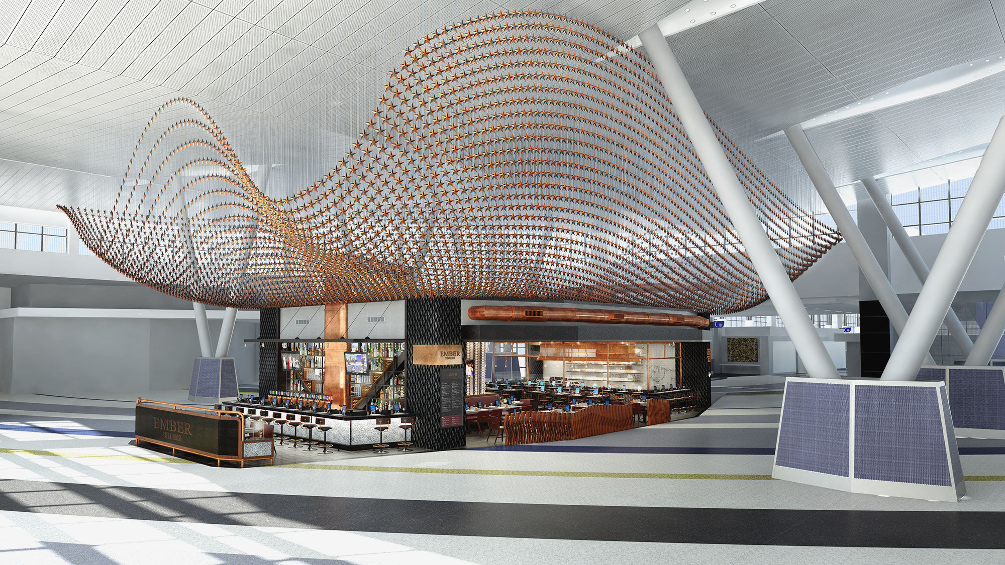 Rendering of the Texas Tavern restaurant to be built by OTG at Houston's George Bush Intercontinental Airport.