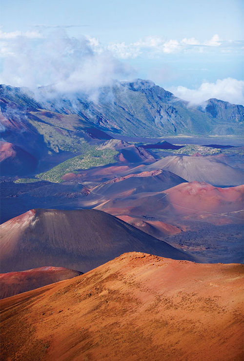 The summit of Haleakala, Maui's 10,000-foot shield volcano. The summit of Haleakala, Maui's 10,000-foot shield volcano.
