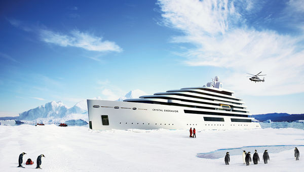 A rendering of the Endeavor, Crystal Cruises' first polar yacht. A rendering of the Endeavor, Crystal Cruises' first polar yacht.