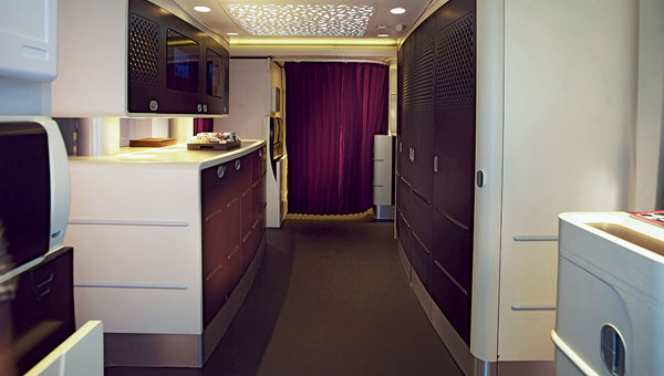 The galley on an Etihad Airbus A380. The galley on an Etihad Airbus A380.
