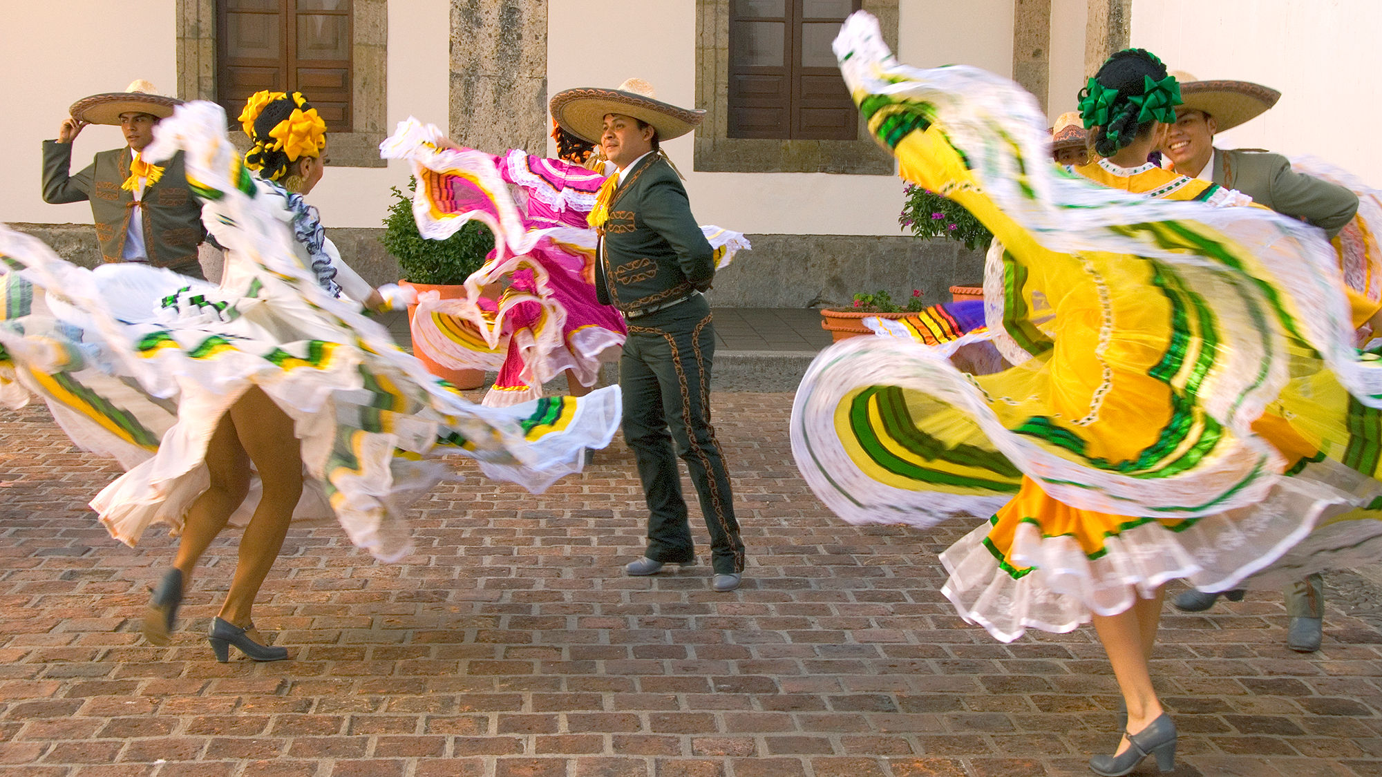 Traditional Mexican folk dancers in Guadalajara.