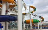 It was a breezy 60 degrees, but at least one passenger braved the chill for a turn in the Perfect Storm.
